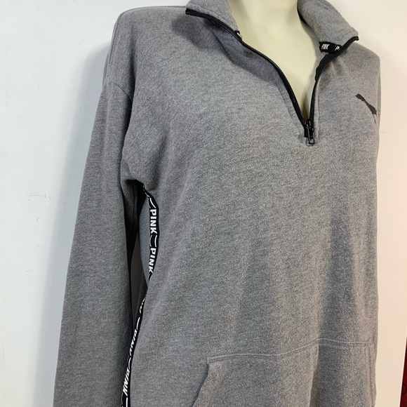 Victoria's Secret PINK Grey Half Zip Up Sweater - Picture 3 of 6
